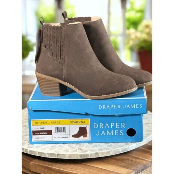 Draper James Elle Ankle Booties Women’s Size 6 Block Heel Boots Shoes - Picture 1 of 12
